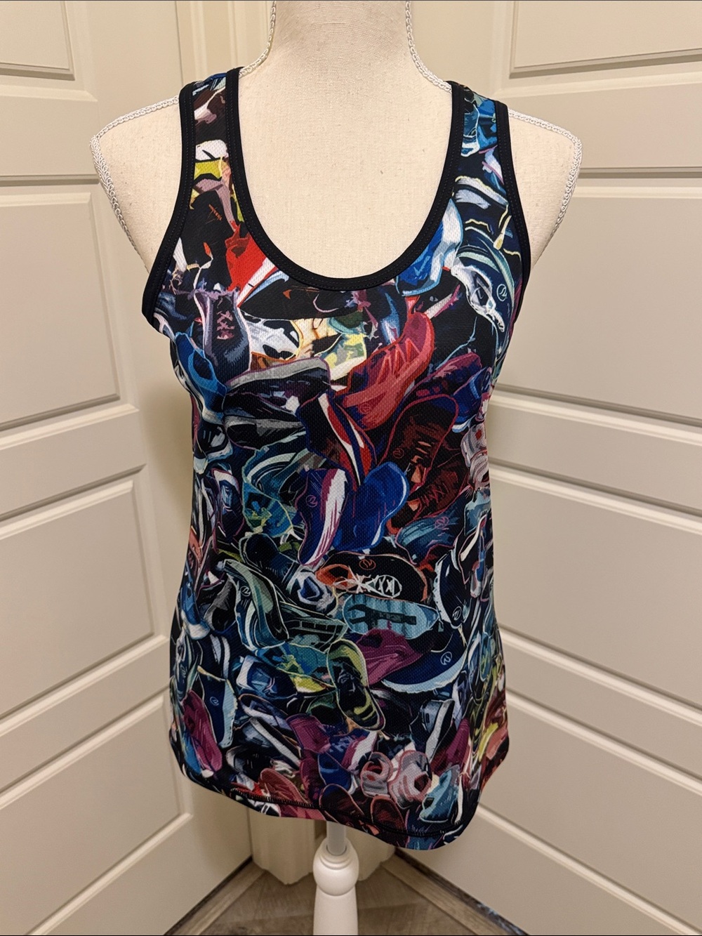 INKnBURN Multicolor Heart and Sole Print Racerback Tank Top